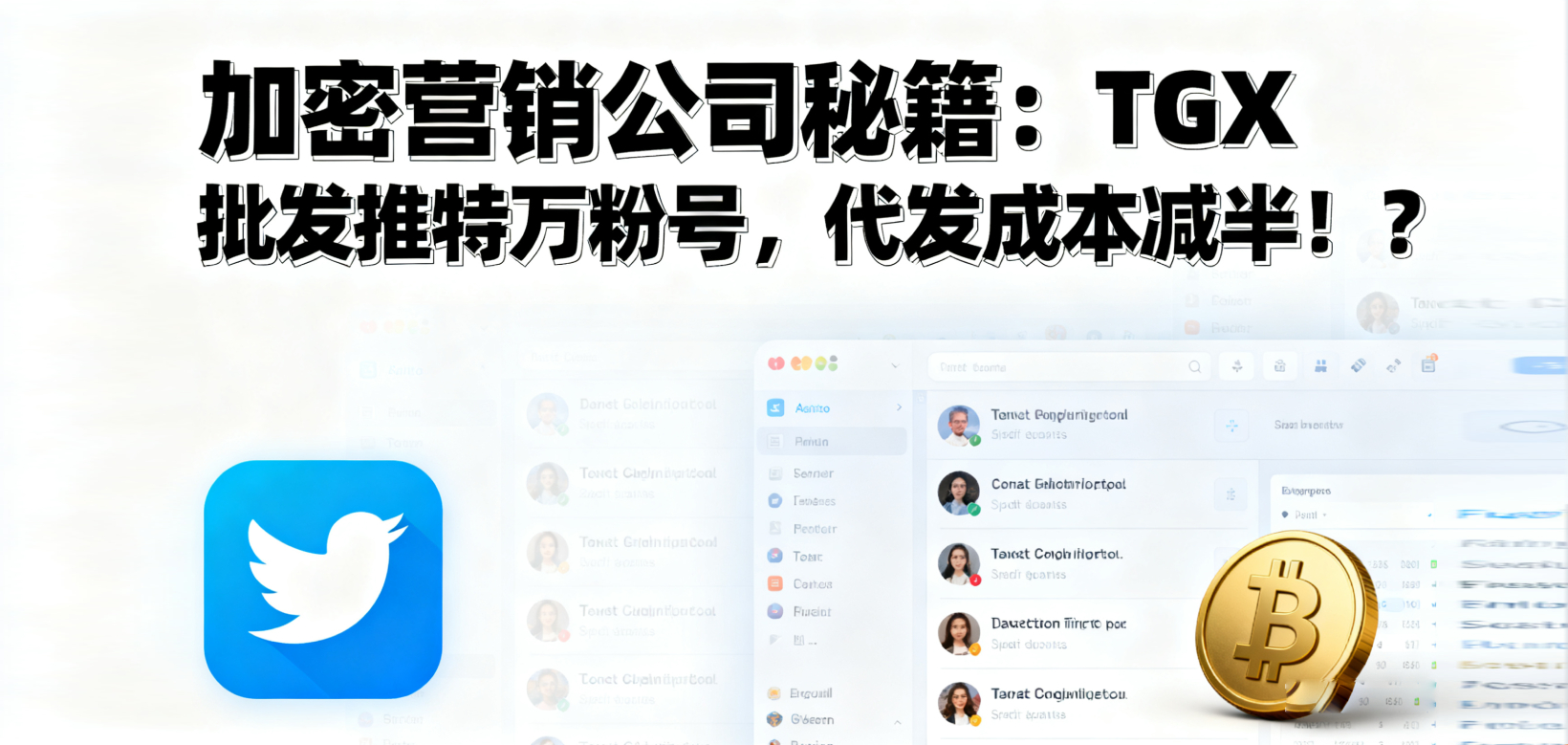 加密营销公司秘籍：TGX 批发推特万粉号，代发成本减半！？