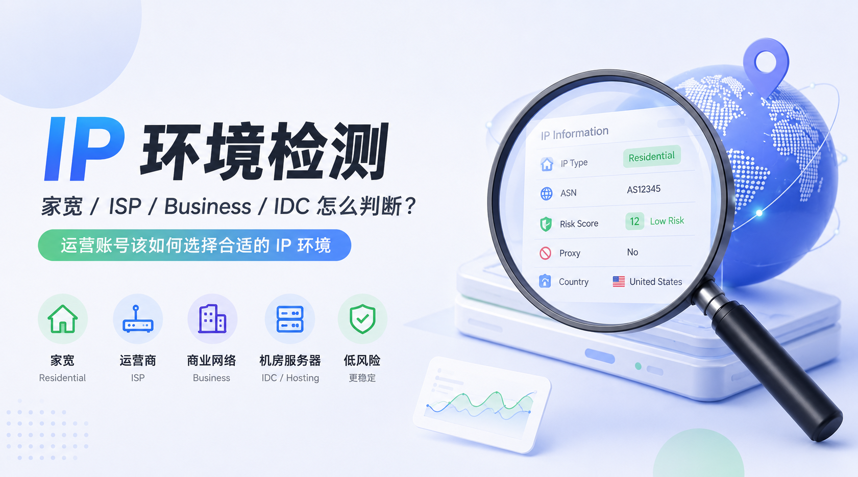 2026 IP环境检测指南：家宽、ISP、Business、IDC怎么判断？运营账号该怎么选IP